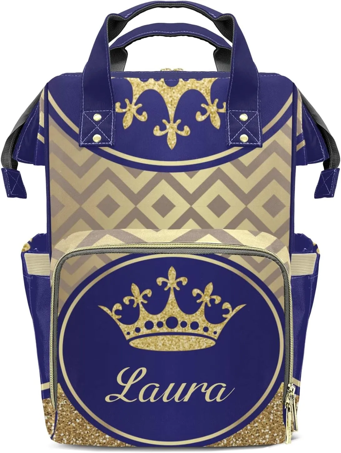 Blue Gold Diaper Bags Customized Mummy Nursing Casual Daypack Hiking Camping Baby Bags for Mom