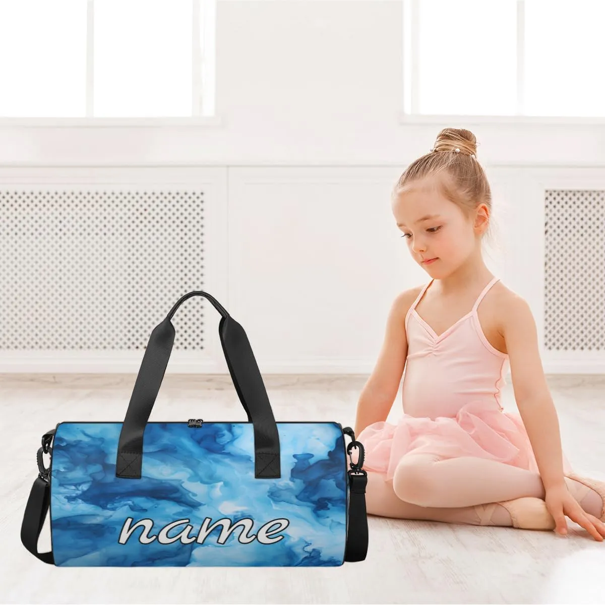 Blue Tie Dye Print Custom Duffel Bags Weekender Bags Custom Sport Duffel Bag Carry on Overnight Weekender Bag