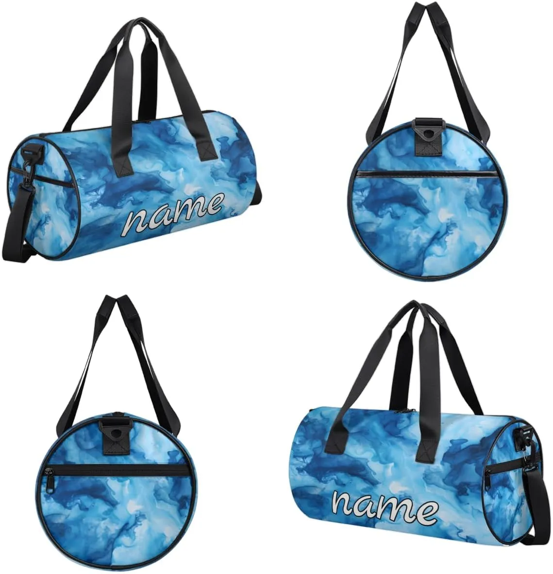 Blue Tie Dye Print Custom Duffel Bags Weekender Bags Custom Sport Duffel Bag Carry on Overnight Weekender Bag