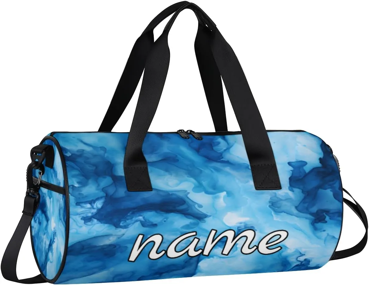 Blue Tie Dye Print Custom Duffel Bags Weekender Bags Custom Sport Duffel Bag Carry on Overnight Weekender Bag