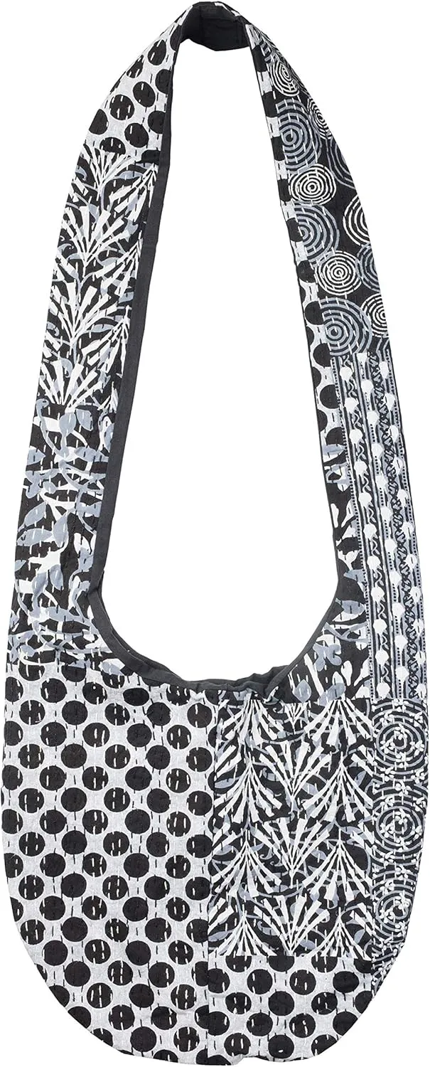 Bops Handcrafted, Unique, Kantha Fabric Sling Bag, Ladies Purse, Crossbody Boho Bag, Shopping Bag, Travel, for Women