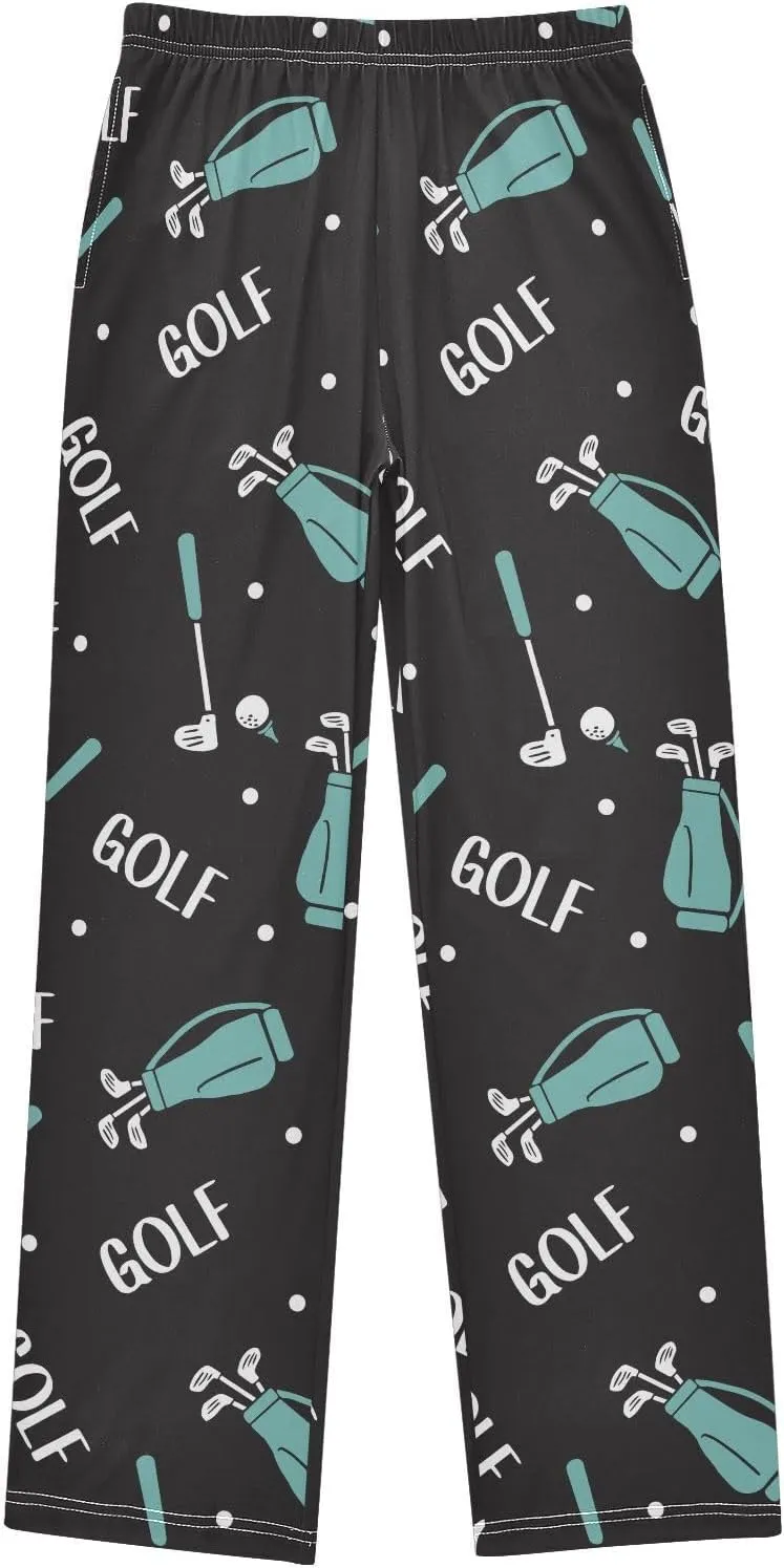 Boys Pajama Pants Golf Bags and Balls Soft Pajama Sleep Pant Long Pj Bottoms L
