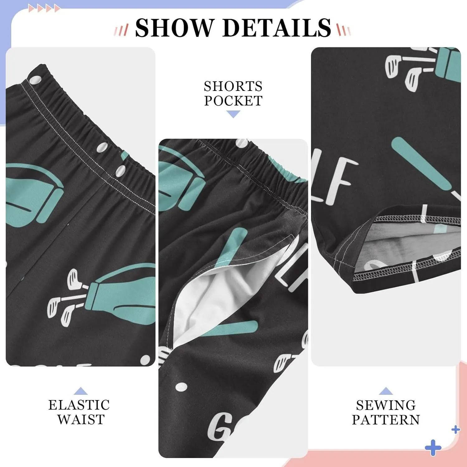 Boys Pajama Pants Golf Bags and Balls Soft Pajama Sleep Pant Long Pj Bottoms L