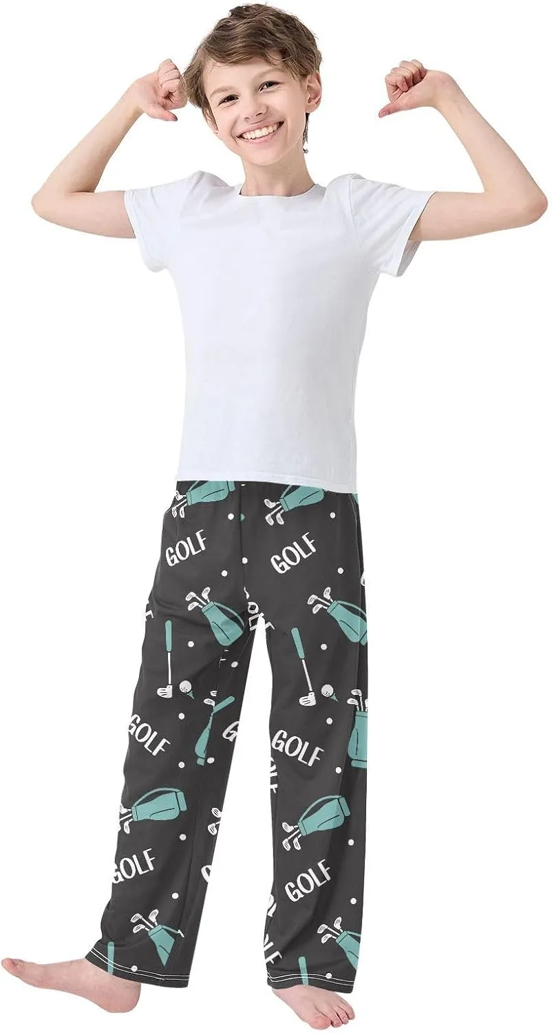Boys Pajama Pants Golf Bags and Balls Soft Pajama Sleep Pant Long Pj Bottoms L