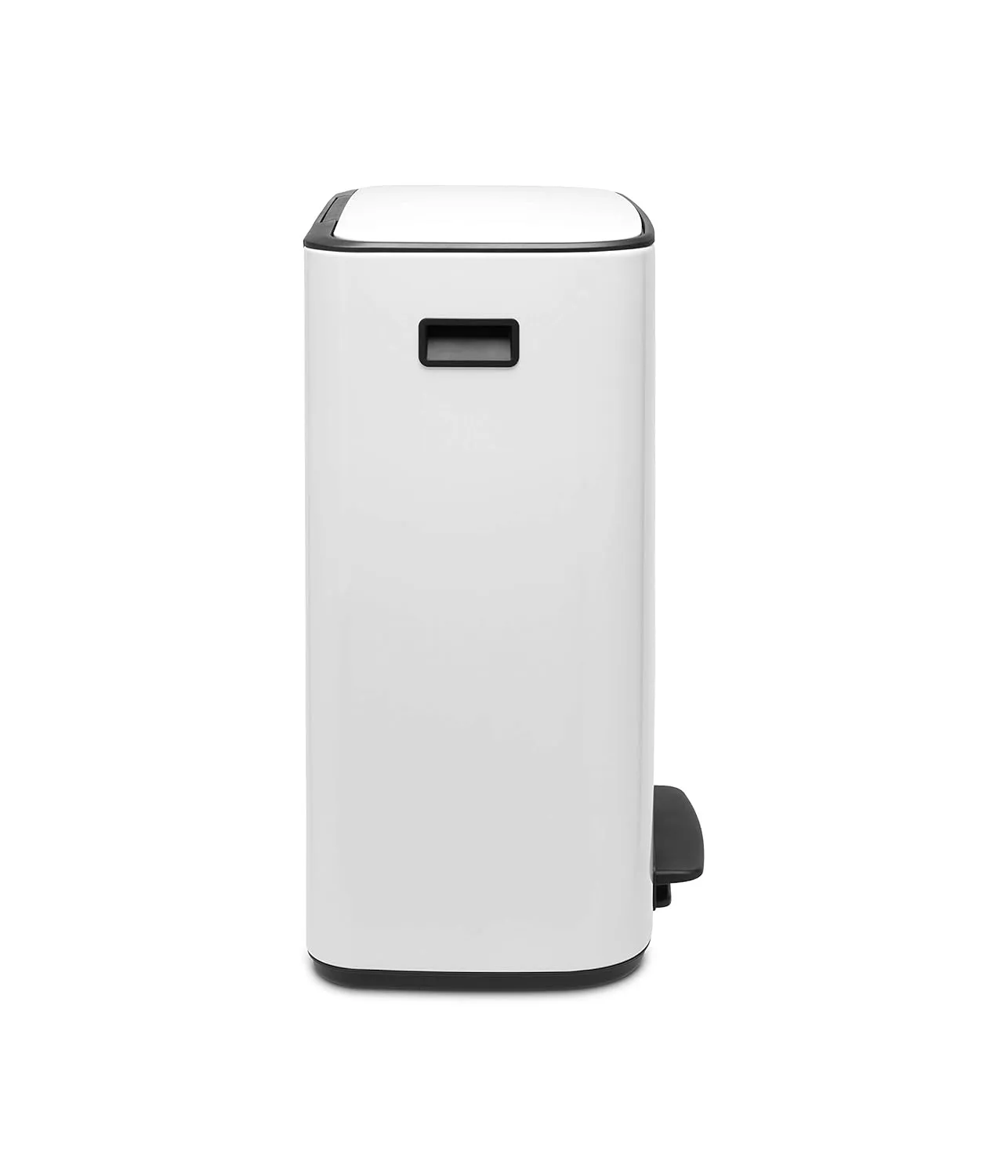 Brabantia Bo Step-On Pedal Trash Can - 2 x 8 Gal Inner Buckets (White) Waste/Recycling Garbage Can, Removable Compartments
