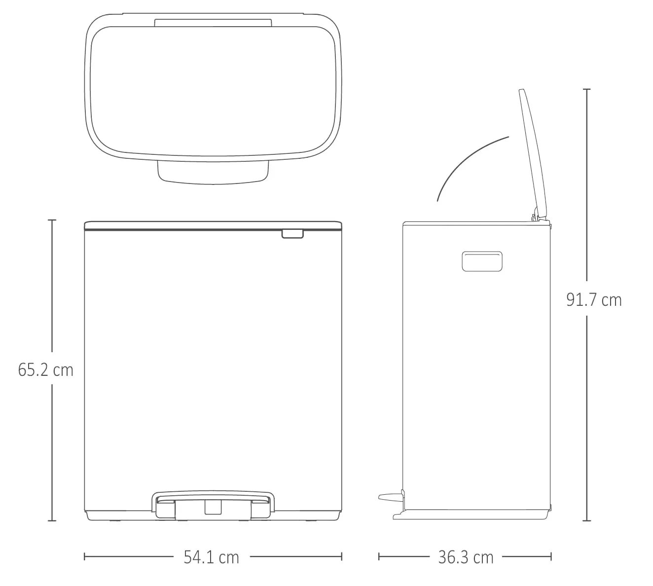 Brabantia Bo Step-On Pedal Trash Can - 2 x 8 Gal Inner Buckets (White) Waste/Recycling Garbage Can, Removable Compartments