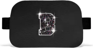 Bridesmaid Gifts - Wedding Day Proposal, Bridal Shower, Maid of Honor - Fanny Pack Belt Crossbody Bag | Black, Initial B