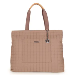 Brown Babette Large Quilted Tote Bag