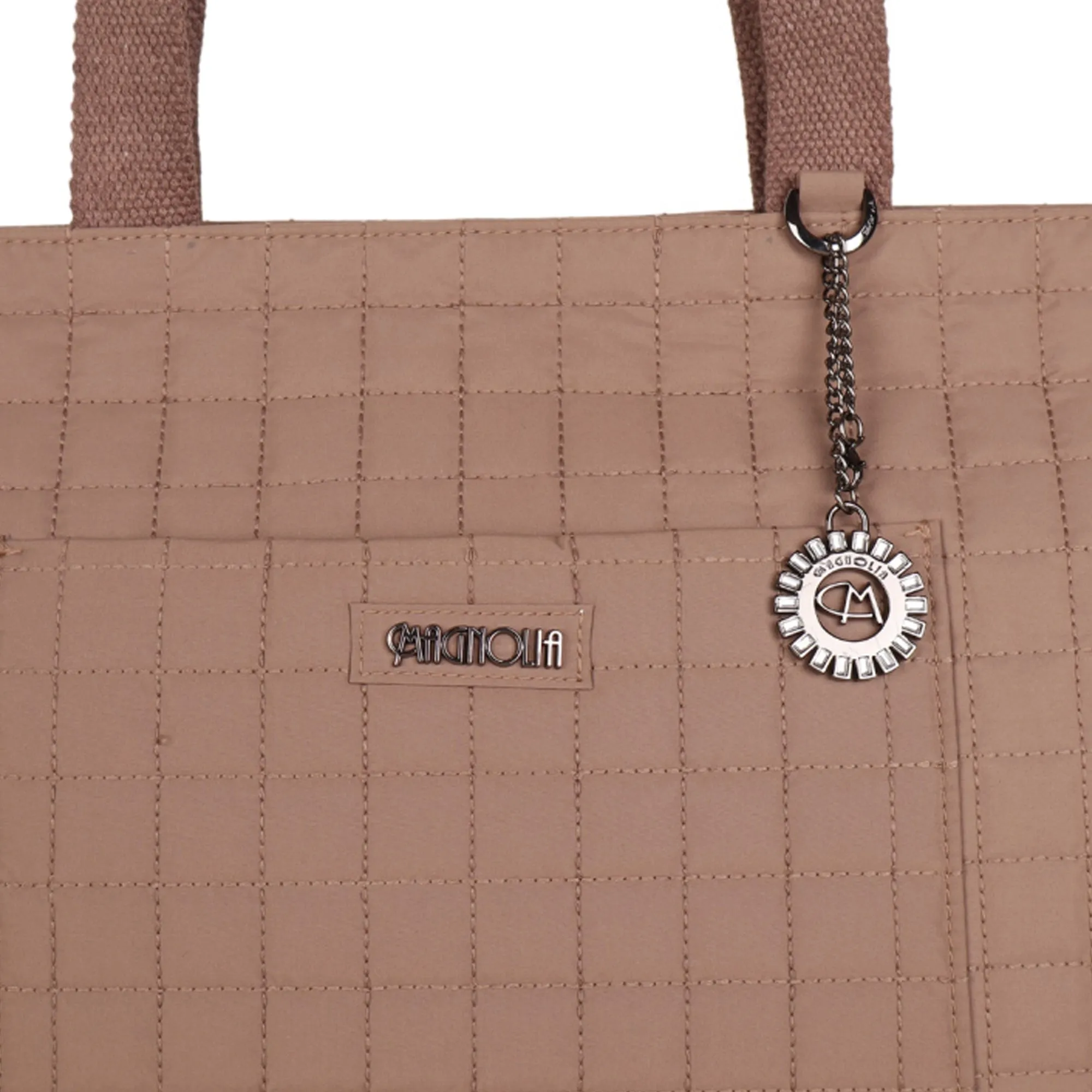 Brown Babette Large Quilted Tote Bag