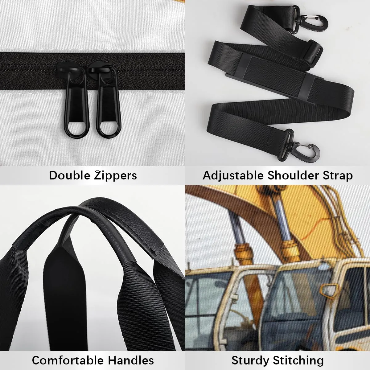 Bulldozer Construction Excavator Personalized Dance Bags, Bulldozer Construction Excavator Custom Sport Duffel Bag Travel Duffle Bag Overnight Weekender Bag