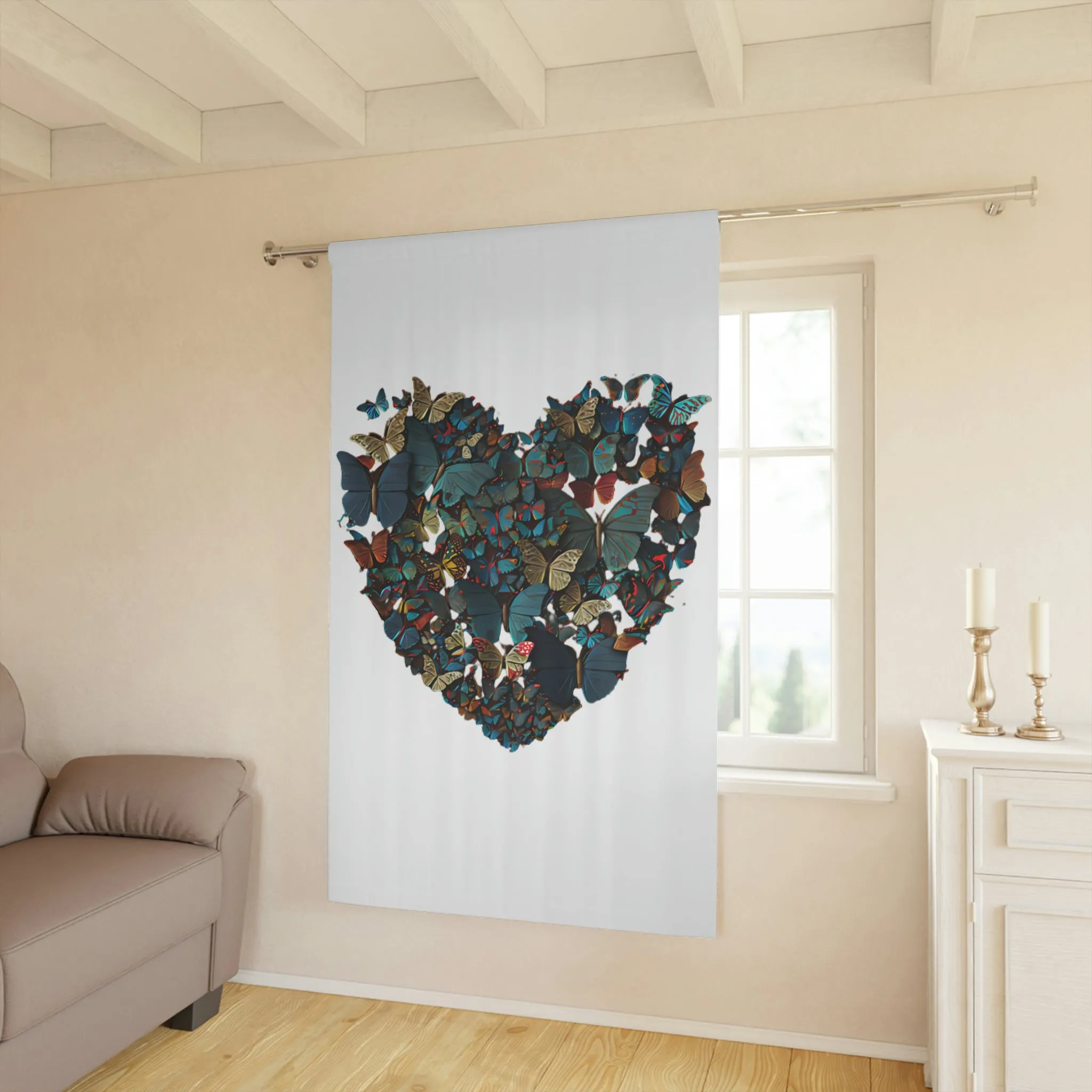 Butterfly Heart - Window Curtains (1 Piece)