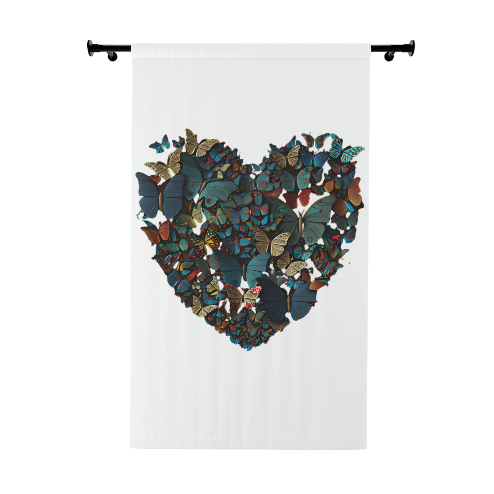 Butterfly Heart - Window Curtains (1 Piece)