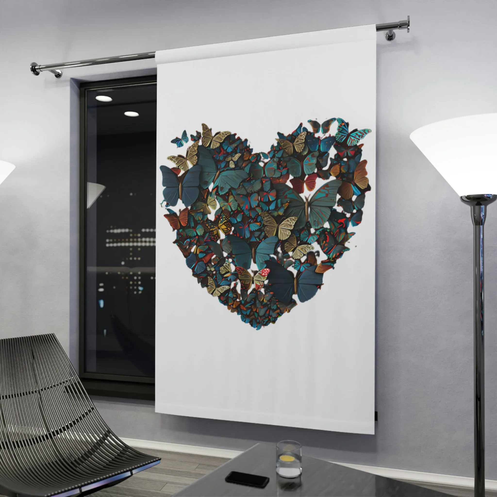 Butterfly Heart - Window Curtains (1 Piece)