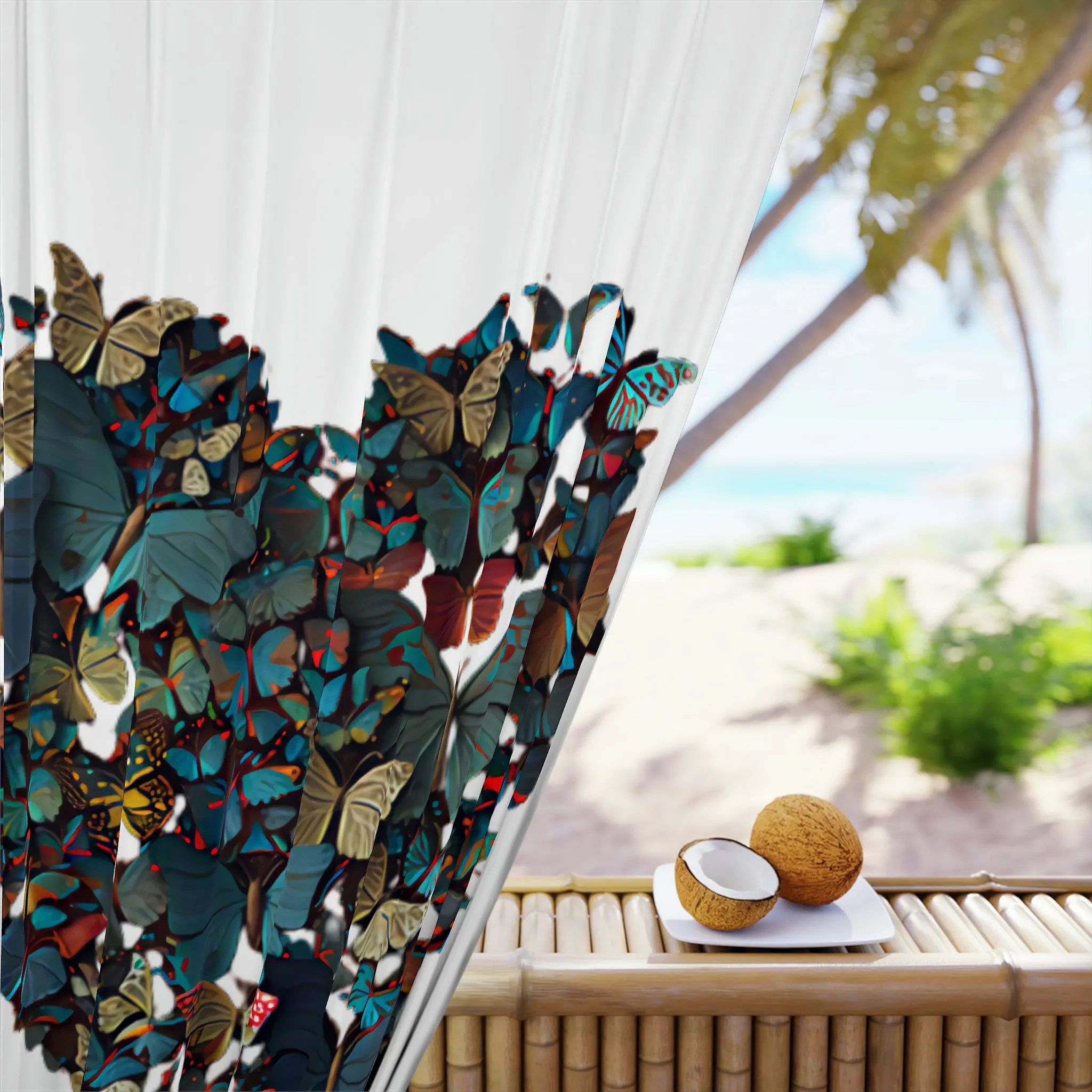 Butterfly Heart - Window Curtains (1 Piece)