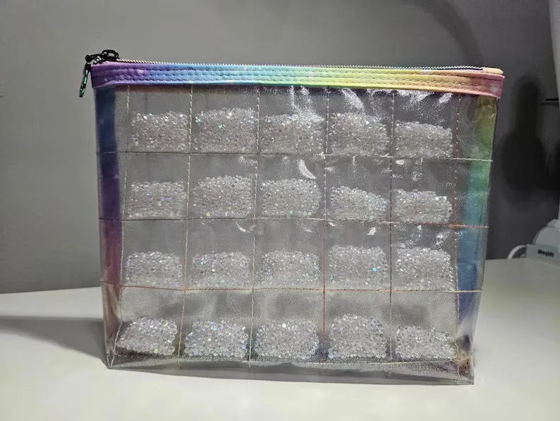 Can You See Me clear vinyl quilted pouch (  video)