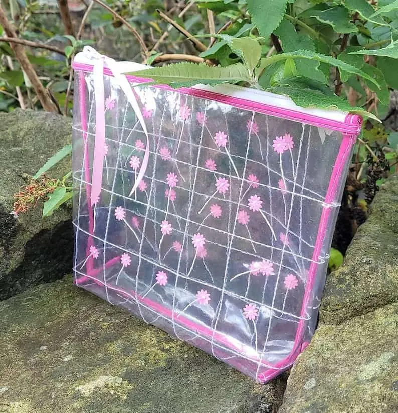 Can You See Me clear vinyl quilted pouch (  video)