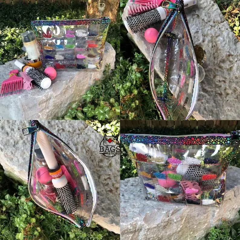 Can You See Me clear vinyl quilted pouch (  video)