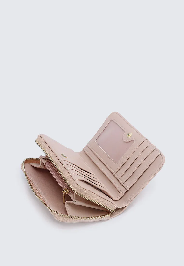 Candy Delight Zip Around Small Wallet  (Light Coral)