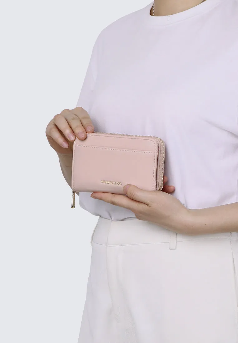 Candy Delight Zip Around Small Wallet  (Light Coral)
