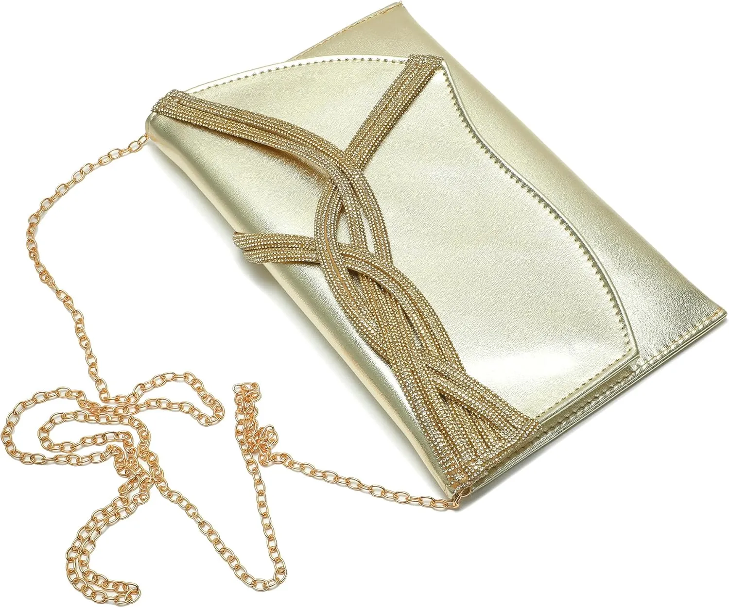 CARIEDO Women's Evening Bag Elegant Clutch Delicate PU Leather Flap Handbag Prom Wedding Party