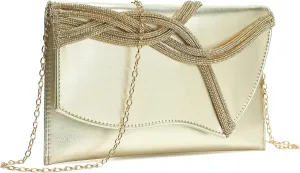 CARIEDO Women's Evening Bag Elegant Clutch Delicate PU Leather Flap Handbag Prom Wedding Party
