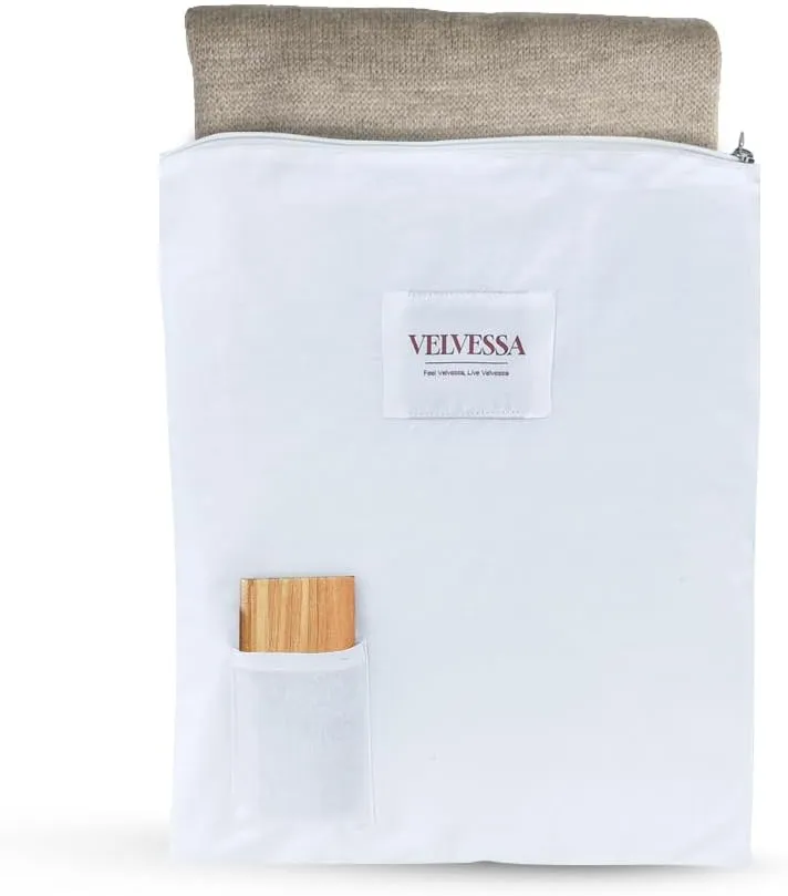 Cashmere Sweater Storage Bags | Pack of 4 ((18" x 15")- Breathable Cotton Pouch Bags for Cashmere | Wool Sweaters Storage Bag