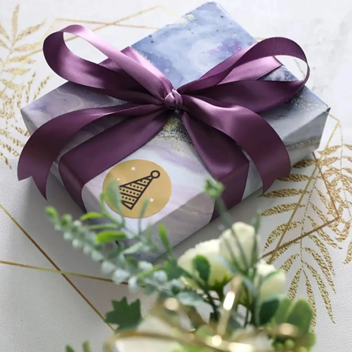 Celestial Elegance: Flowing Ink Galaxy Wrapping Paper