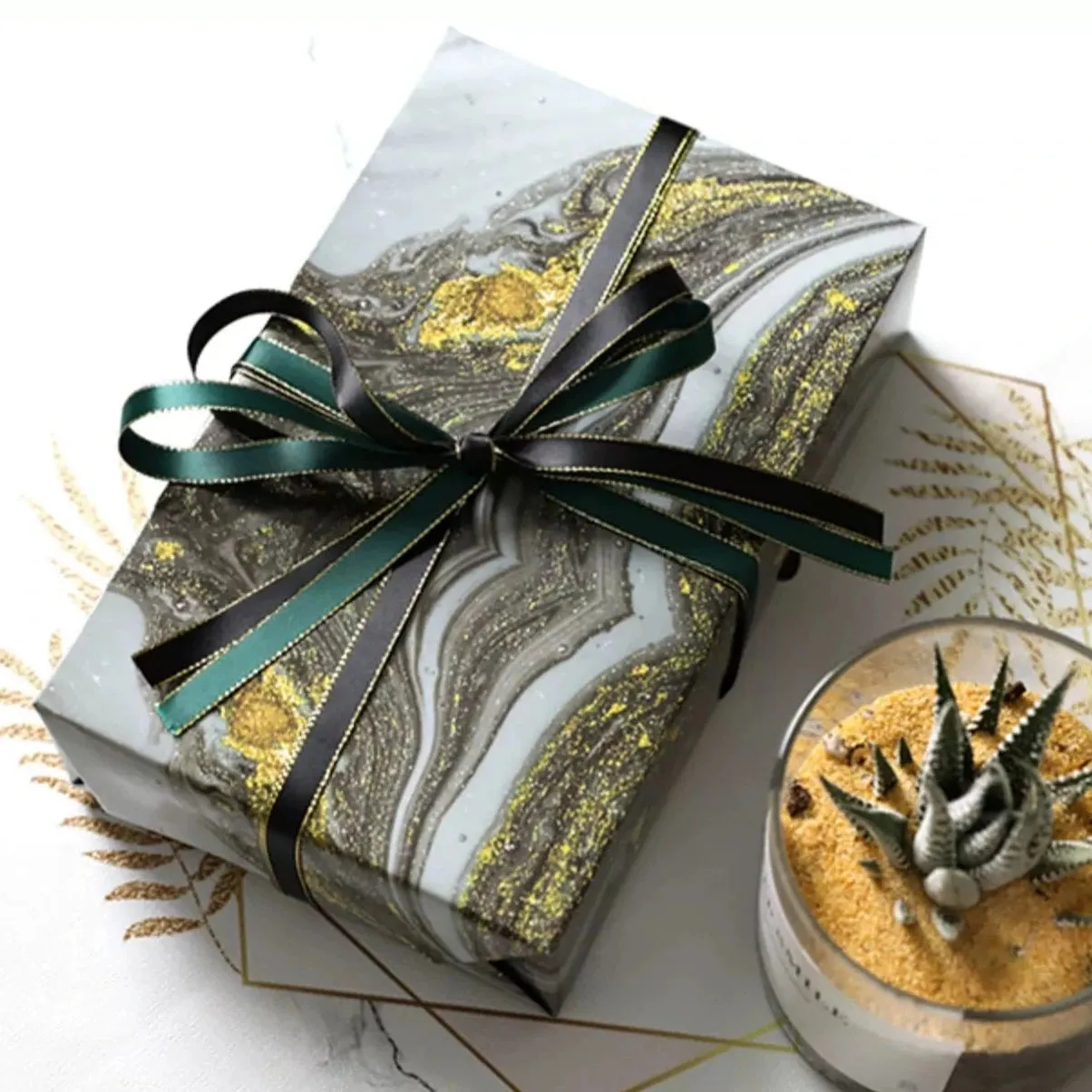Celestial Elegance: Flowing Ink Galaxy Wrapping Paper