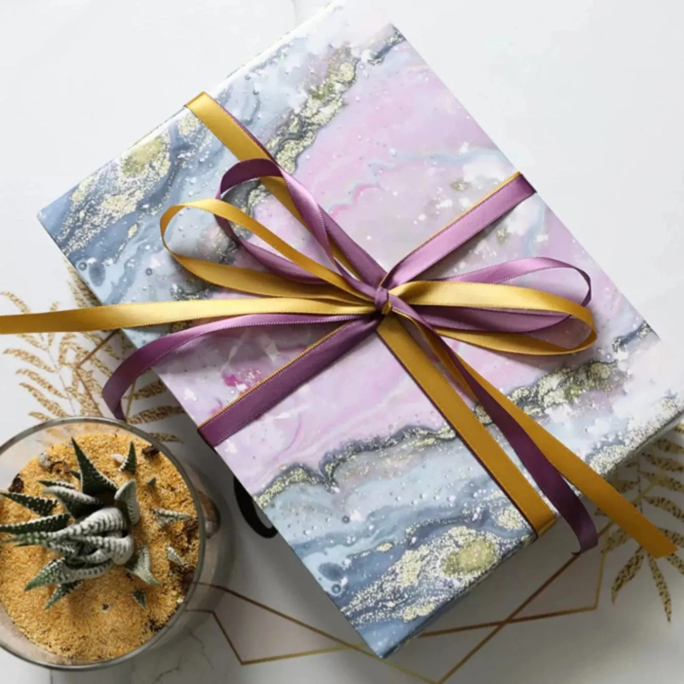 Celestial Elegance: Flowing Ink Galaxy Wrapping Paper