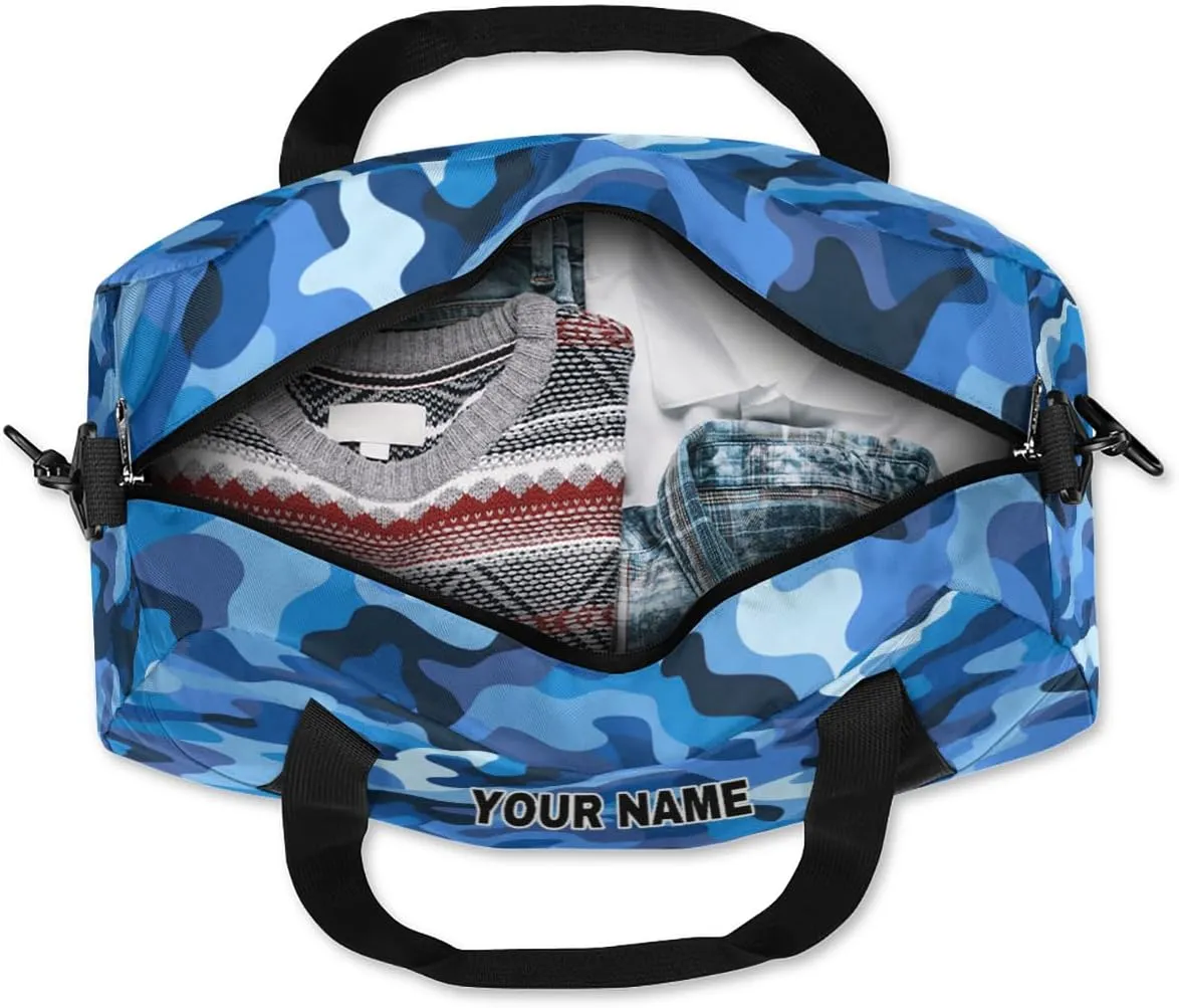 cfpolar Kids Multipurpose Duffel Bags Blue, Black, Camouflage 18.5x9.44x7.87 in Personalized Customized Sports Gym Bag for Boys Girls