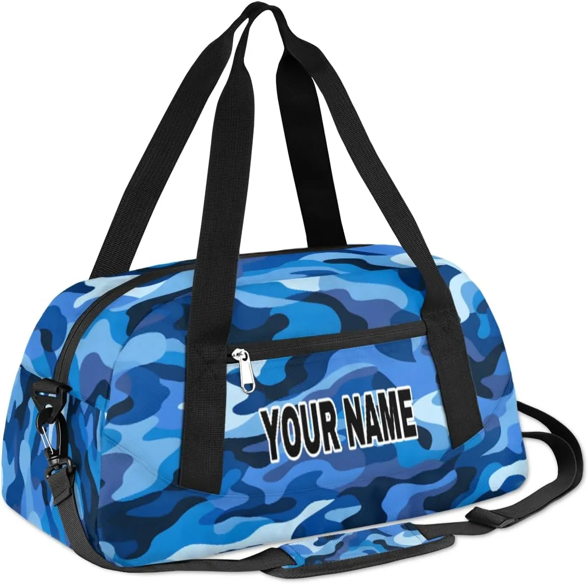 cfpolar Kids Multipurpose Duffel Bags Blue, Black, Camouflage 18.5x9.44x7.87 in Personalized Customized Sports Gym Bag for Boys Girls