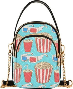 Chain Crossbody Bags for Women Quilted Sketch Cinema Set Shoulder Bag Handbag Vintage Trendy Cross Body Cell Phone Crossbody Purses for Travel Women