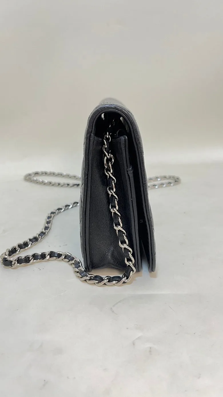 Chanel Preloved Flap Chain Bag Black Leather Shoulder Bag 2013-2014