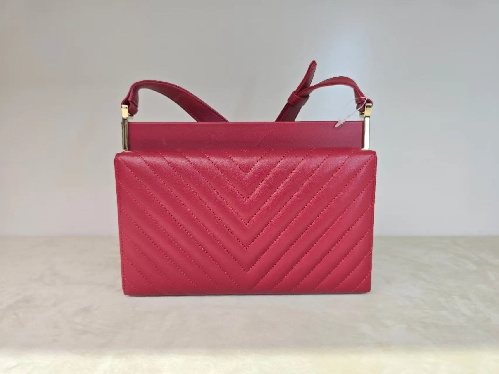 Chanel Signature Crossbody Bag Red Leather