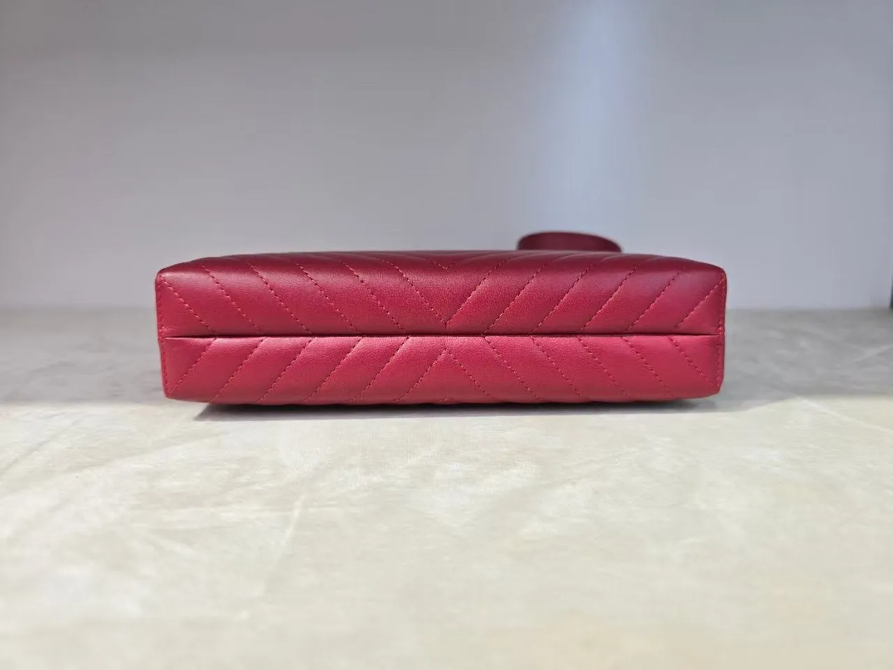 Chanel Signature Crossbody Bag Red Leather