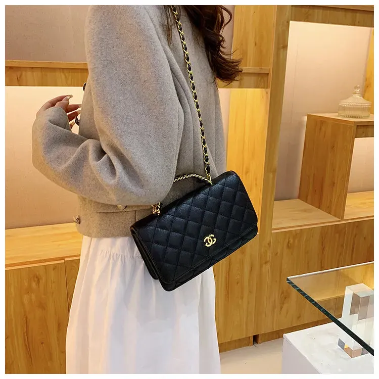 Chanel WOC 24C Small Flower Chain Black Caviar