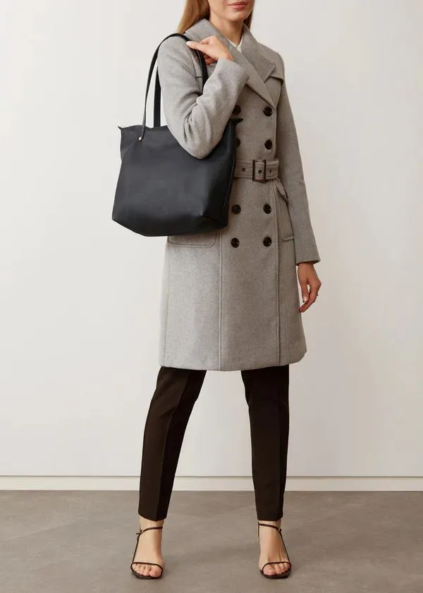 CHARLIE MIDDLETON  Black Nappa Mini Bespoke Zippered Tote - Gold