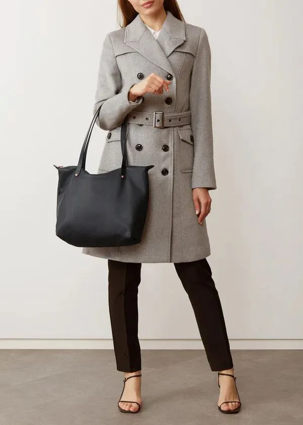 CHARLIE MIDDLETON  Black Nappa Mini Bespoke Zippered Tote - Gold