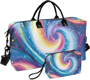 Chroma Milky Way Galaxy Travel Handle Bag Set - Multiple Compartments and Airplane Approved, Storing Travel Bag with Small Storage Bag for Weekend Getaways, Business Trips