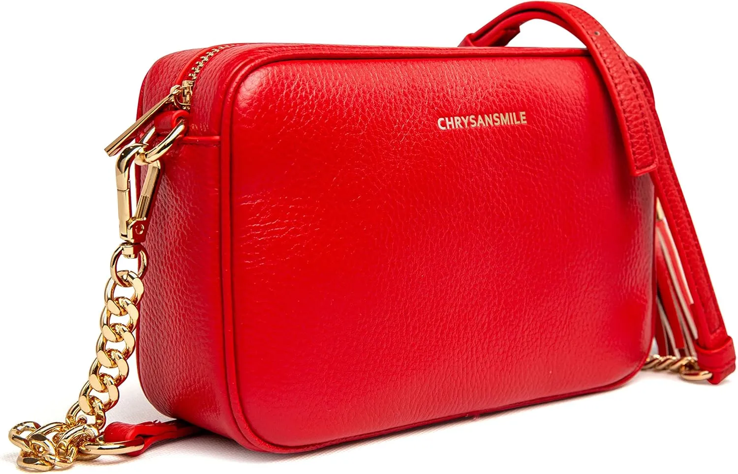 Chrysansmile Crossbody Bags for Women Genuine Leather Small Purse Black Soft Cross Body Bag with Tassel