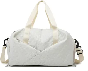 ChuLian Duffle Bag for Women Personalized Weekender Bags for Women Girls Quilted Travel Duffle Bag Monogrammed Overnight Bags for Women Duffel Bag Hospital Bag for Women Beige
