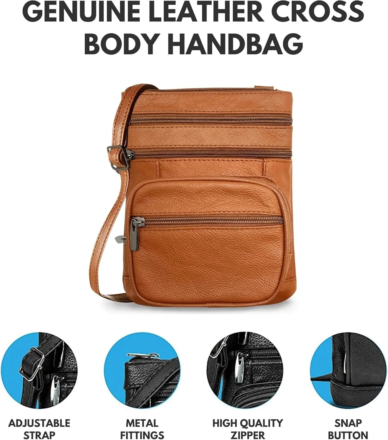 Ciana Genuine Leather Cross Body Bags Purse for Women, Purses Women's Shoulder Sling Handbags Soft Purse