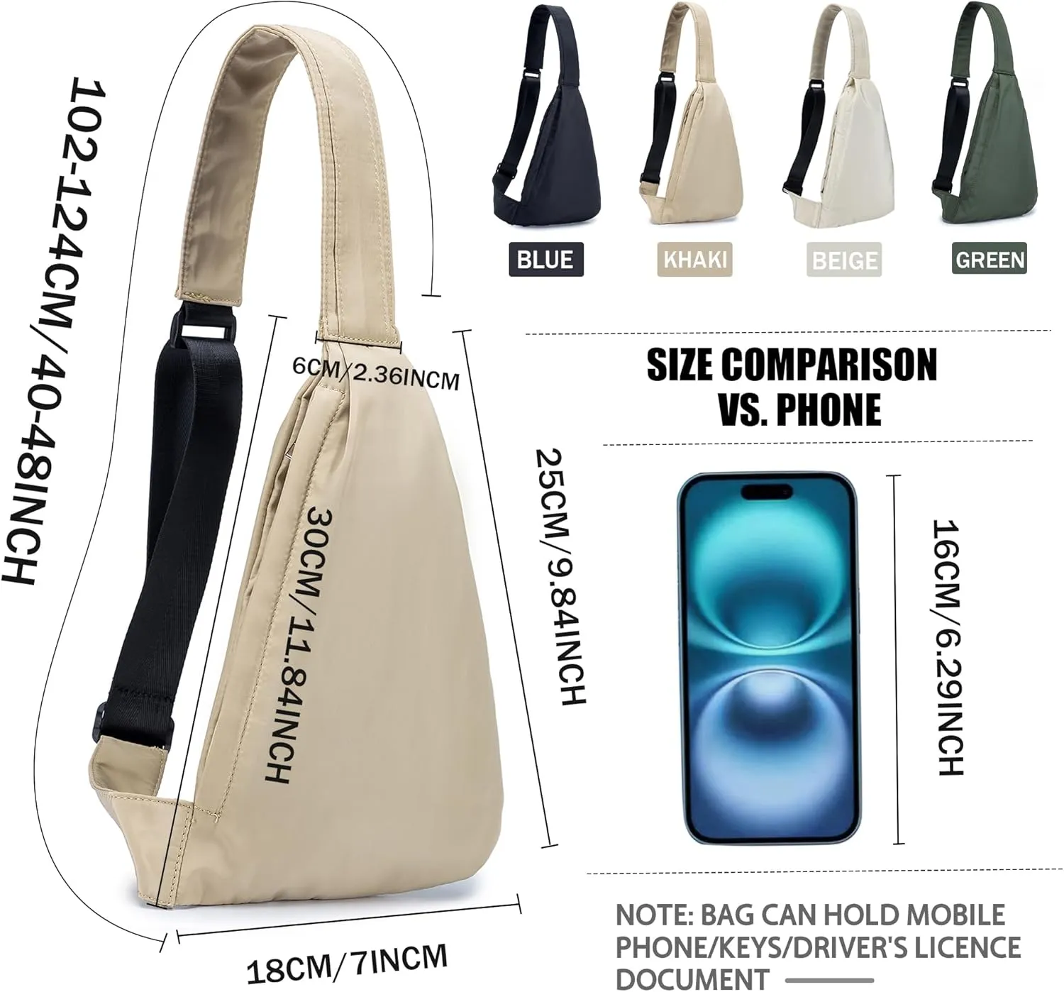 Clakllie Soft Crossbody Bags Waterproof Sling Bags for Travel Lightweight Shoulder Bag Casual Chest Bag Backpack