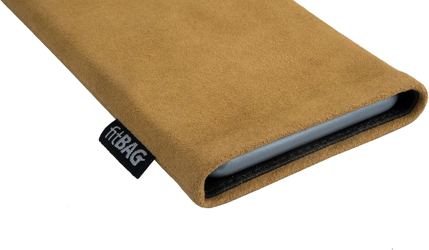 Classic Sand Custom Tailored Sleeve for Mobistel Cynus T2. Genuine Alcantara Pouch with Integrated Microfibre Lining for Display Cleaning