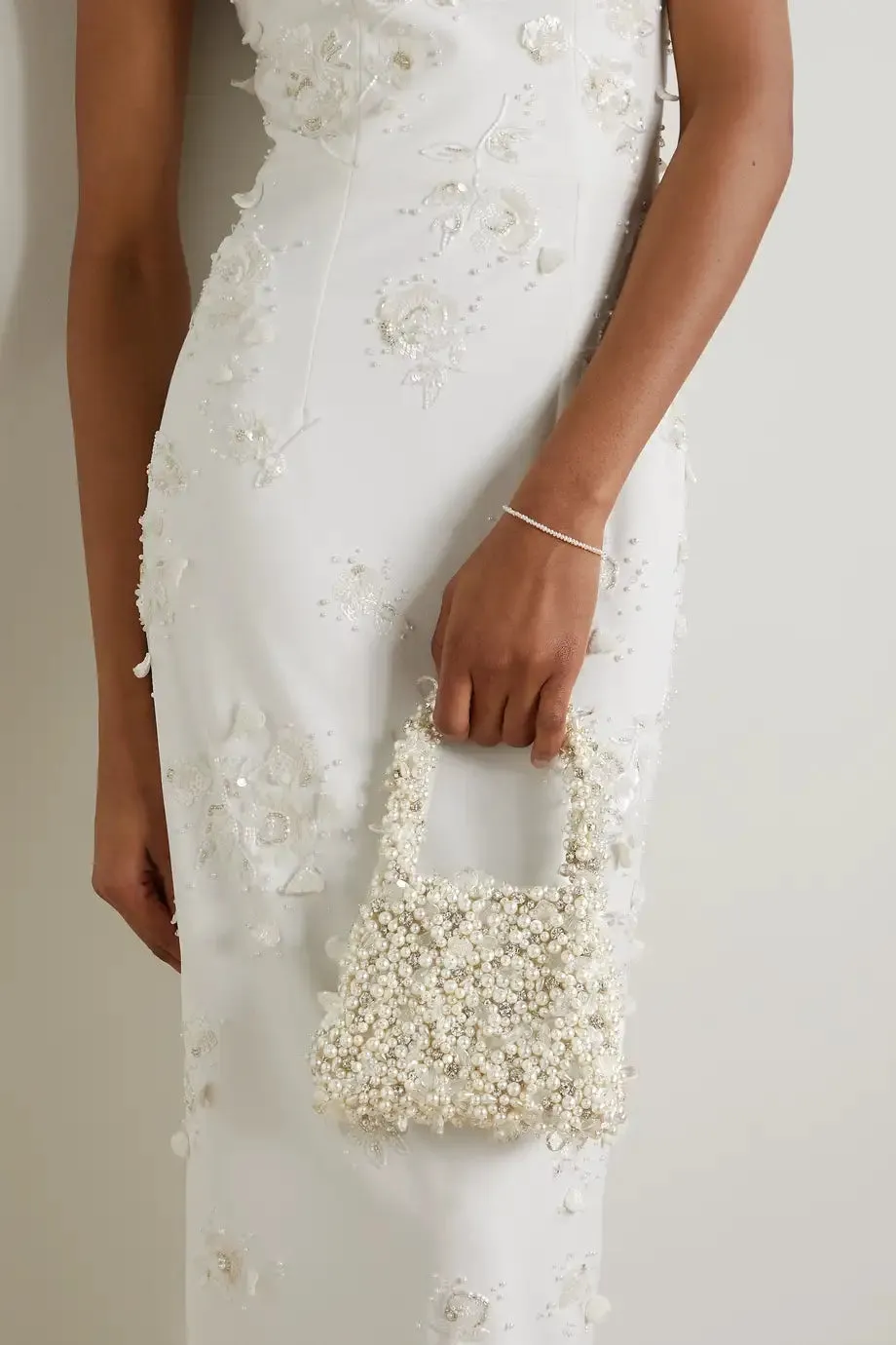 CLIO PEPPIATT
Crystal Pearl embellished tulle shoulder bag