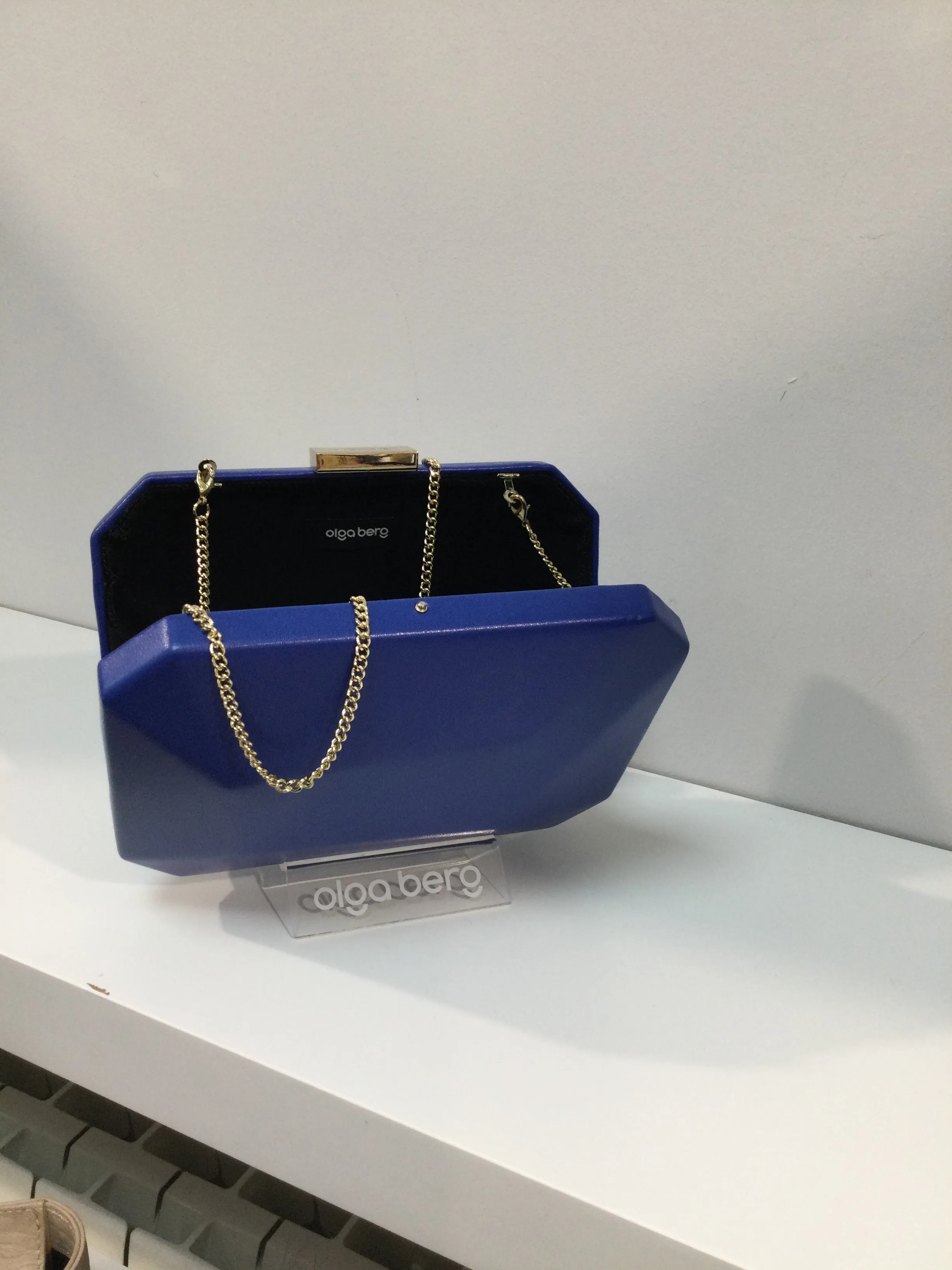 Cobalt Angular Clutch Bag