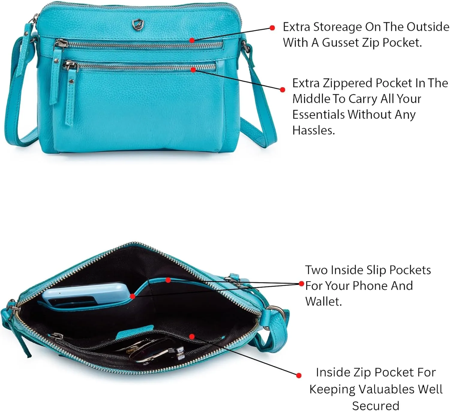 Cochoa Real Leather Soft Crossbody Bags for Women Small Purse Trendy Shoulder Sling Travel Crossover