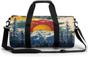 Colorado Mountains Flag Novelty Large Duffel Bag Lightweight Gym Bag Travel Tote Bags