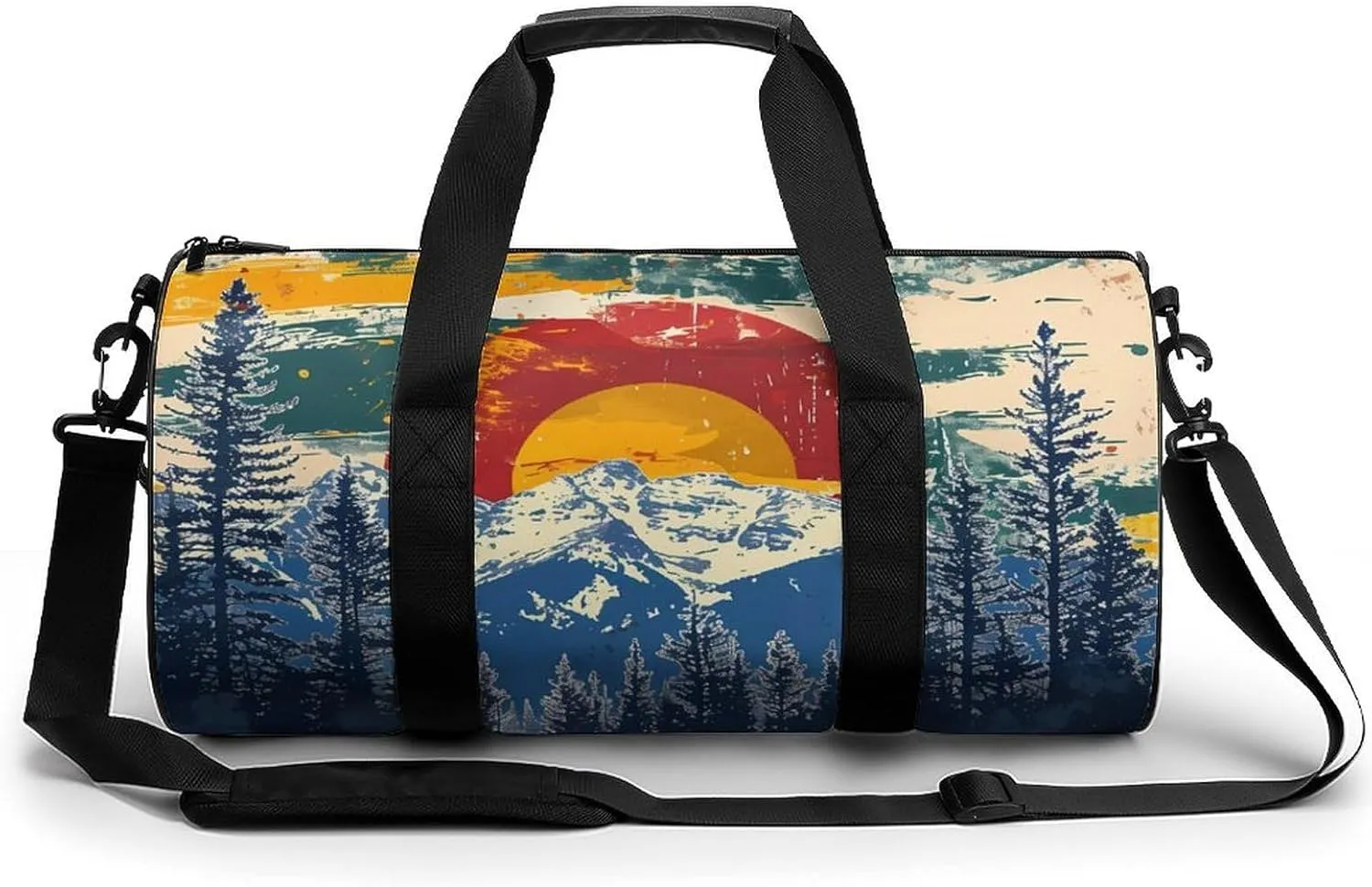 Colorado Mountains Flag Novelty Large Duffel Bag Lightweight Gym Bag Travel Tote Bags