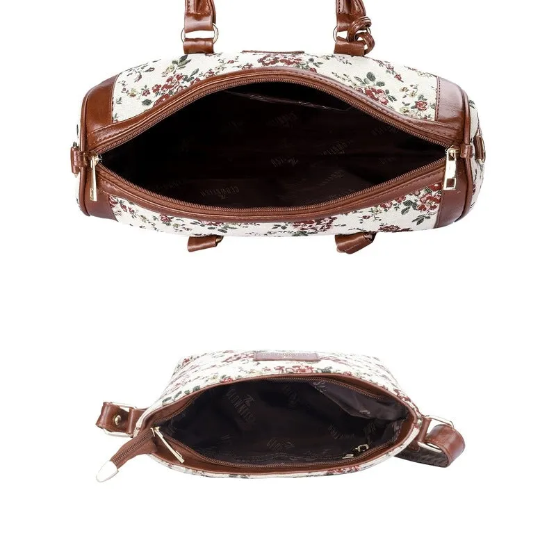 Combo: Clownfish Linda Sling & Lorna Handbag - Stylish, Versatile | Adjustable Strap | M | White-Floral